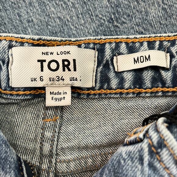 New Look Tori Mom Denim Jean in Mid Blue Size 2 - Picture 7 of 15